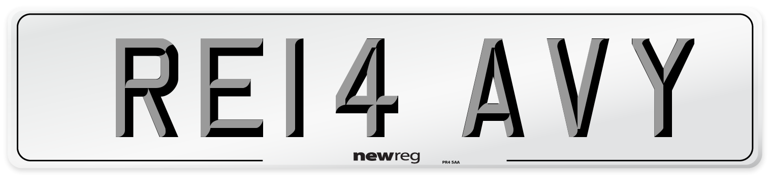RE14 AVY Number Plate from New Reg